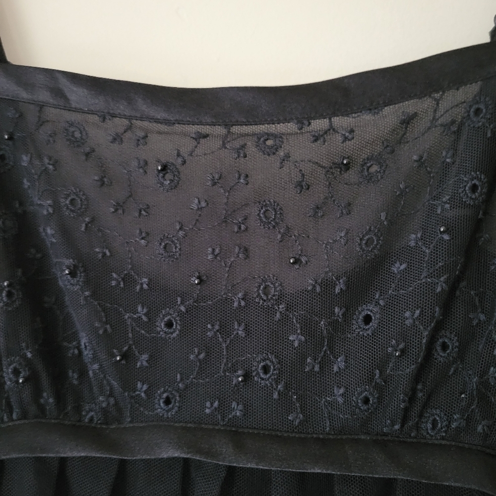 Vintage 90s Y2K Black Chiffon Babydoll Lingerie Slip Dress Grunge Punk - Picture 8 of 8